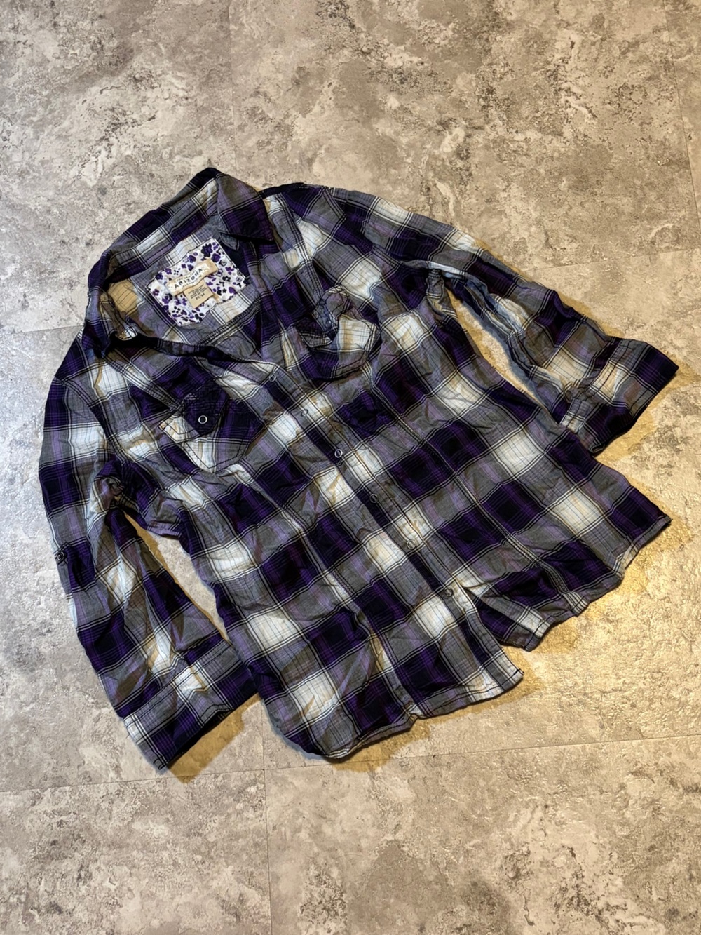 Plaid Button Up Shirt Medium M Grunge Western Flannel Y2K